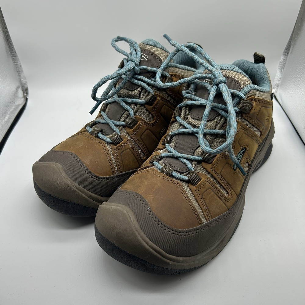 Keen Circadia Mid WP Hiking Boots Women's Size 8 Brown Blue Waterproof 1026764